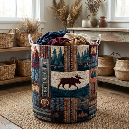 Pine Ridge Quilted Laundry Basket NCU0PVL808