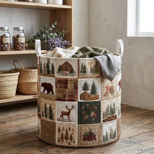 Pine Ridge Quilted Laundry Basket NCU0PVL817
