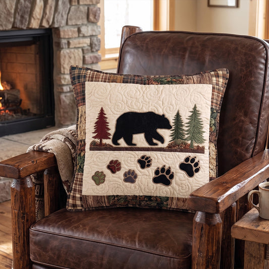 Pine Shadow Bear Quilted Pillow Case NCU0PTT2642
