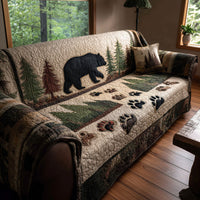 Pine Shadow Bear Quilted Sofa Cover NCU0PTT2642
