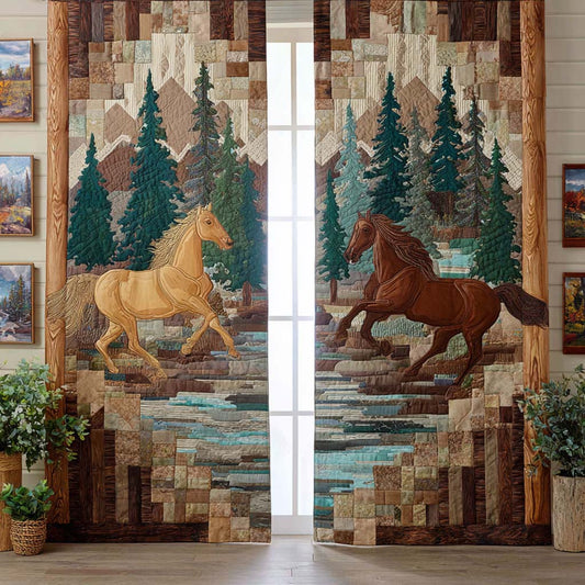 Pine Valley Horses Quilted Curtains NCU0NXD1350