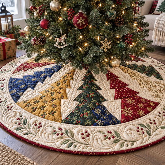 Pine Wishes Christmas Quilted Tree Skirt NCU0NTD2298