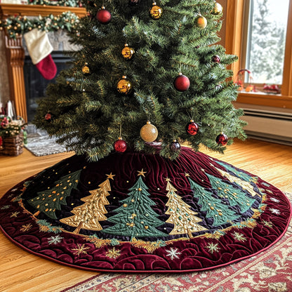 Pinecone Holiday Retreat Christmas Quilted Tree Skirt NCU0DV1458