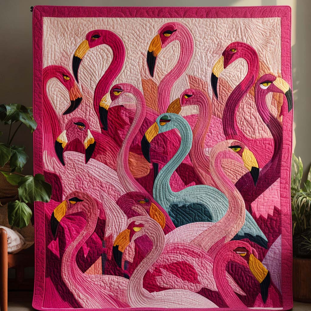 Pink Gathering Quilted Blanket NCU0NNT1818