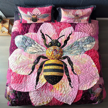 Pink Harmony 3-Piece Quilted Bedding Set NCU0NNT329