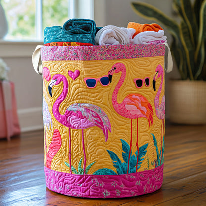 Pink Lagoon Quilted Laundry Basket NCU0NNL130