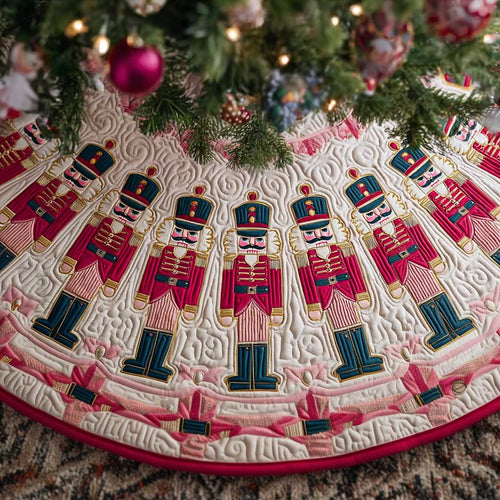 Pink Parade Nutcracker Christmas Quilted Tree Skirt NCU0HTT064