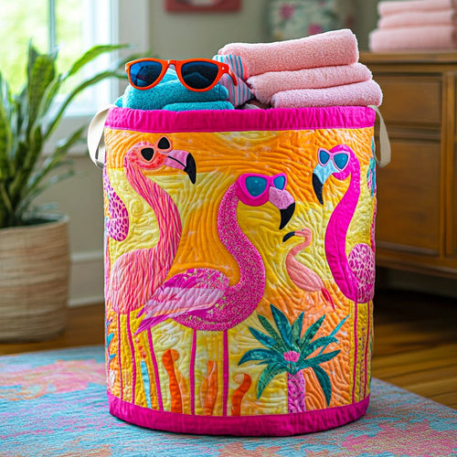 Pink Paradise Quilted Laundry Basket NCU0NNL133