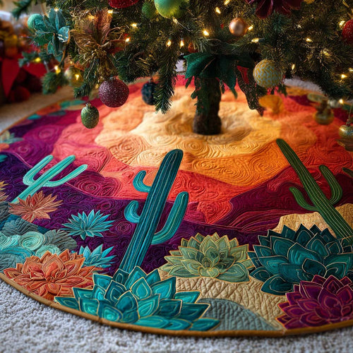 Pink Petals Desert Quilted Tree Skirt NCU0NXD1102