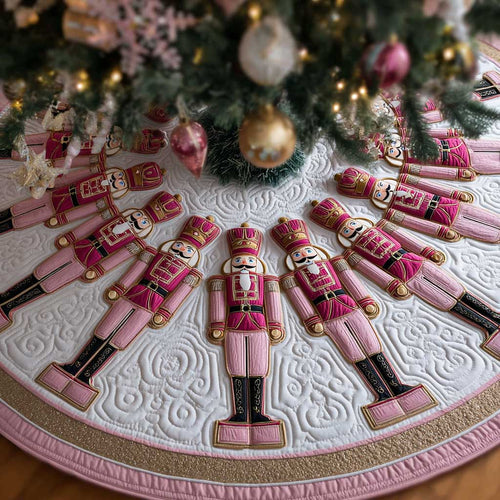 Pink Royal Nutcracker Christmas Quilted Tree Skirt NCU0HTT062