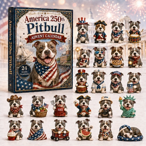 CHRISTMAS KICKOFF 40% OFF - Pitbull Advent Calendar 2026 - 24-Day Festive Countdown, Acrylic Charms Blind Box - Gift For Dog Lovers