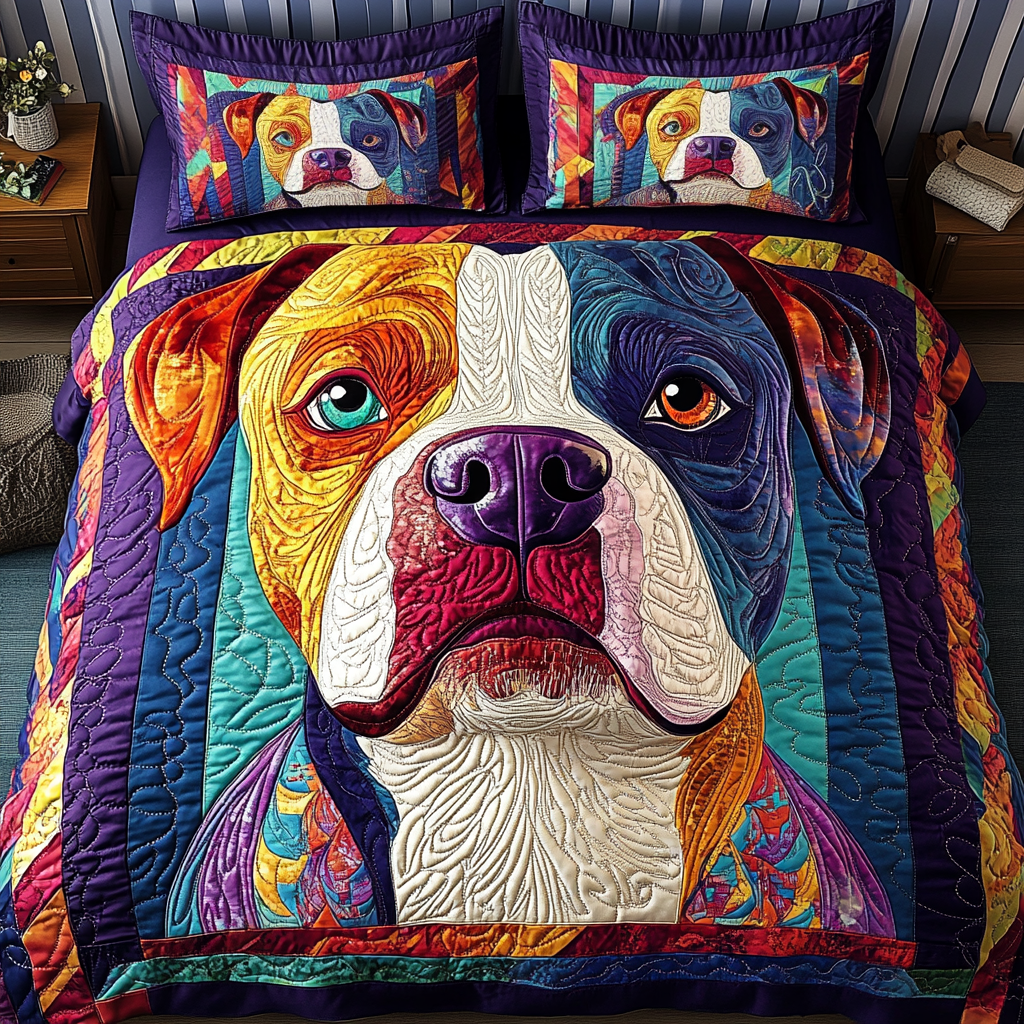 Pitbull Bond 3-Piece Quilted Bedding Set NCU0NVH770