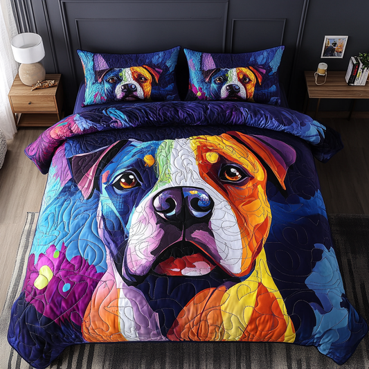 Pitbull Dream 3-Piece Quilted Bedding Set NCU0NVH771