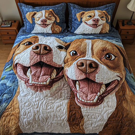 Pitbull Pride 3-Piece Quilted Bedding Set NCU0NVH763