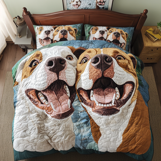 Pitbull Soul 3-Piece Quilted Bedding Set NCU0NVH764
