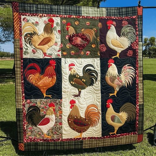 Plaid Poultry Patch Quilted Blanket NCU0TH955