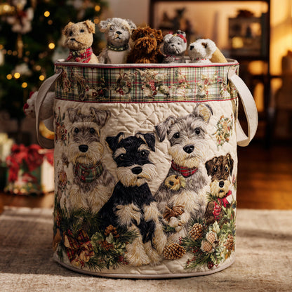 Plaid Beard Pup Quilted Laundry Basket NCU0DV1086