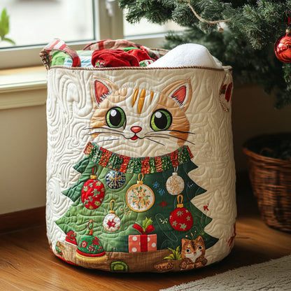 Playful Cat Grove Quilted Laundry Basket NCU0PTT2389