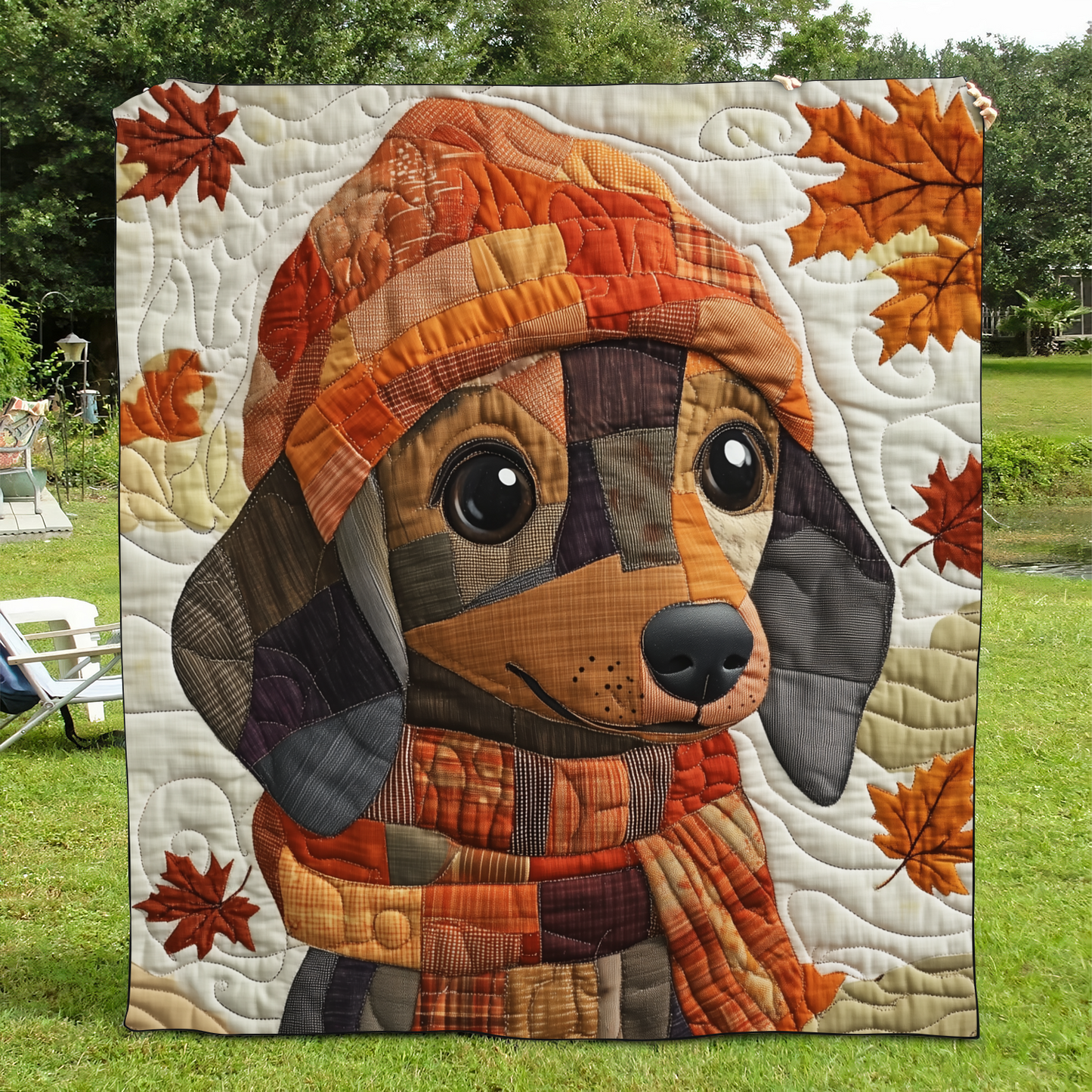 Playful Dachshunds Quilted Blanket NCU0VL448