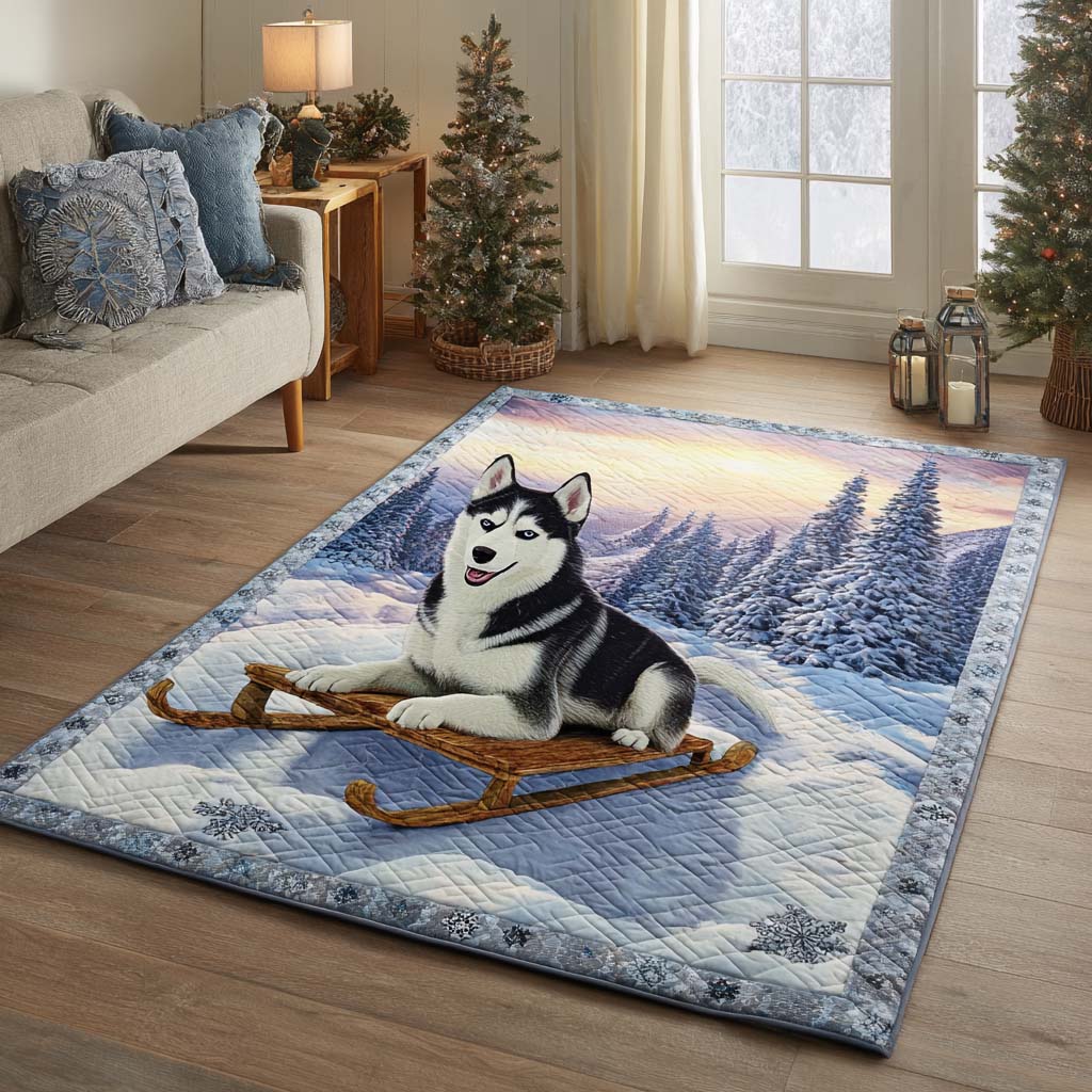 Playful Husky Glow Area Rug NCU0NXD856 – Quiltnest