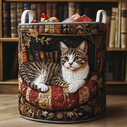 Playful Paws Library Quilted Laundry Basket NCU0PTT1512