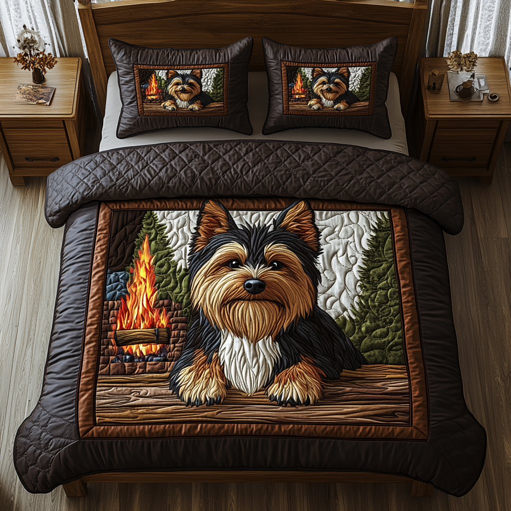 Playful Pup 3-Piece Quilted Bedding Set NCU0DV436