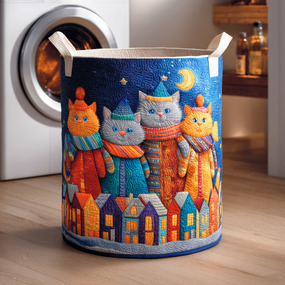 Playful Whiskers Quilted Laundry Basket NCU0NTD692