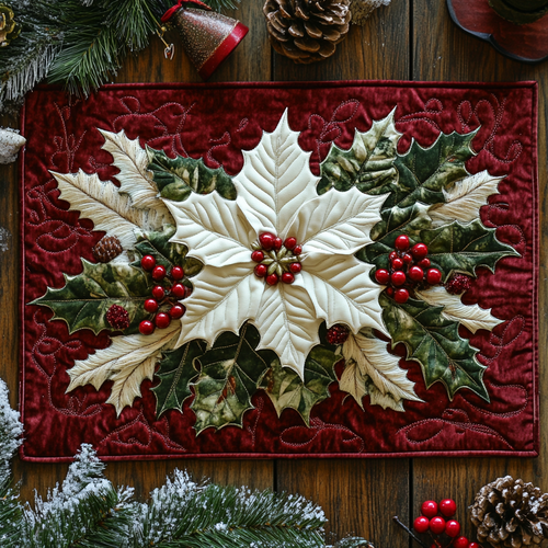 Poinsettia Glow Quilted Placemat NCU0DV883