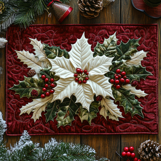 Poinsettia Glow Quilted Placemat NCU0DV883