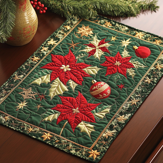 Poinsettia Charm Quilted Place Mat NCU0DDK1098