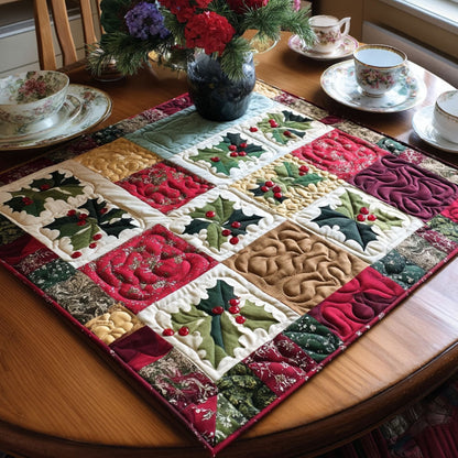Poinsettia Dreams Quilted Table Topper NCU0PTT1272