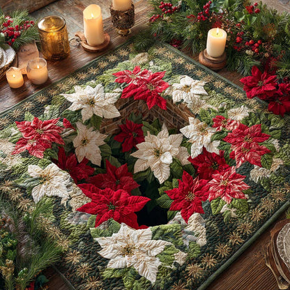 Poinsettia Hollow Quilted Table Topper NCU0NXD333