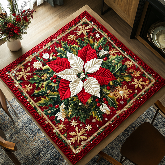 Poinsettia Magic Quilted Table Topper NCU0DDK1101