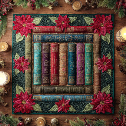 Poinsettia Pages Quilted Table Topper NCU0NTV615