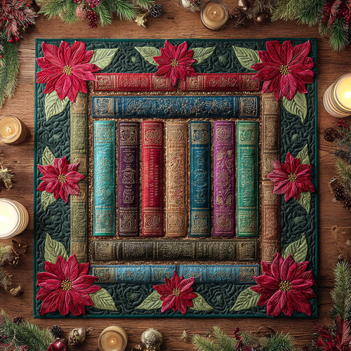 Poinsettia Pages Quilted Table Topper NCU0NTV615