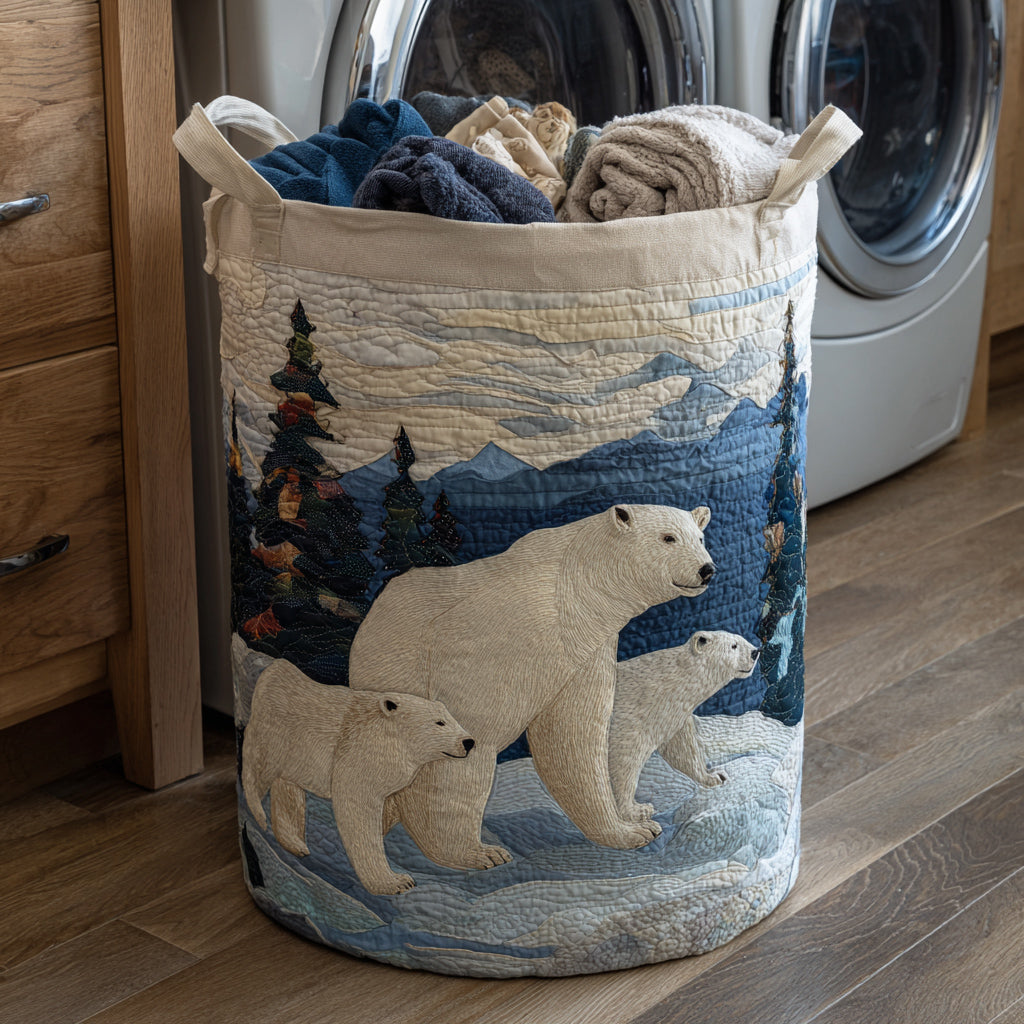 Polar Bear Cub Quilted Laundry Basket NCU0HNH516