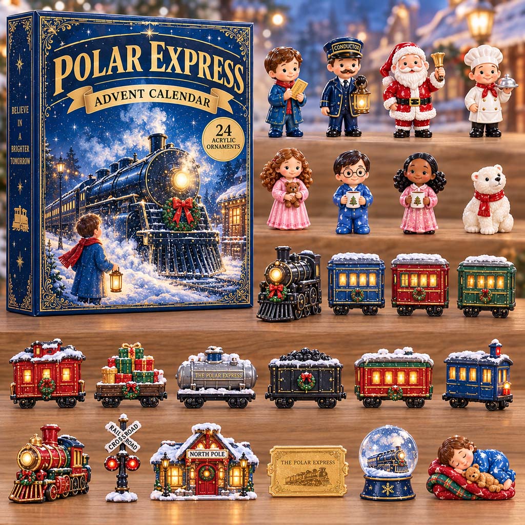 CHRISTMAS KICKOFF 40% OFF - Polar Express Advent Calendar 2026 - 24-Day Festive Countdown, Acrylic Charms Blind Box - Gift For Family and Friends AC0HH007