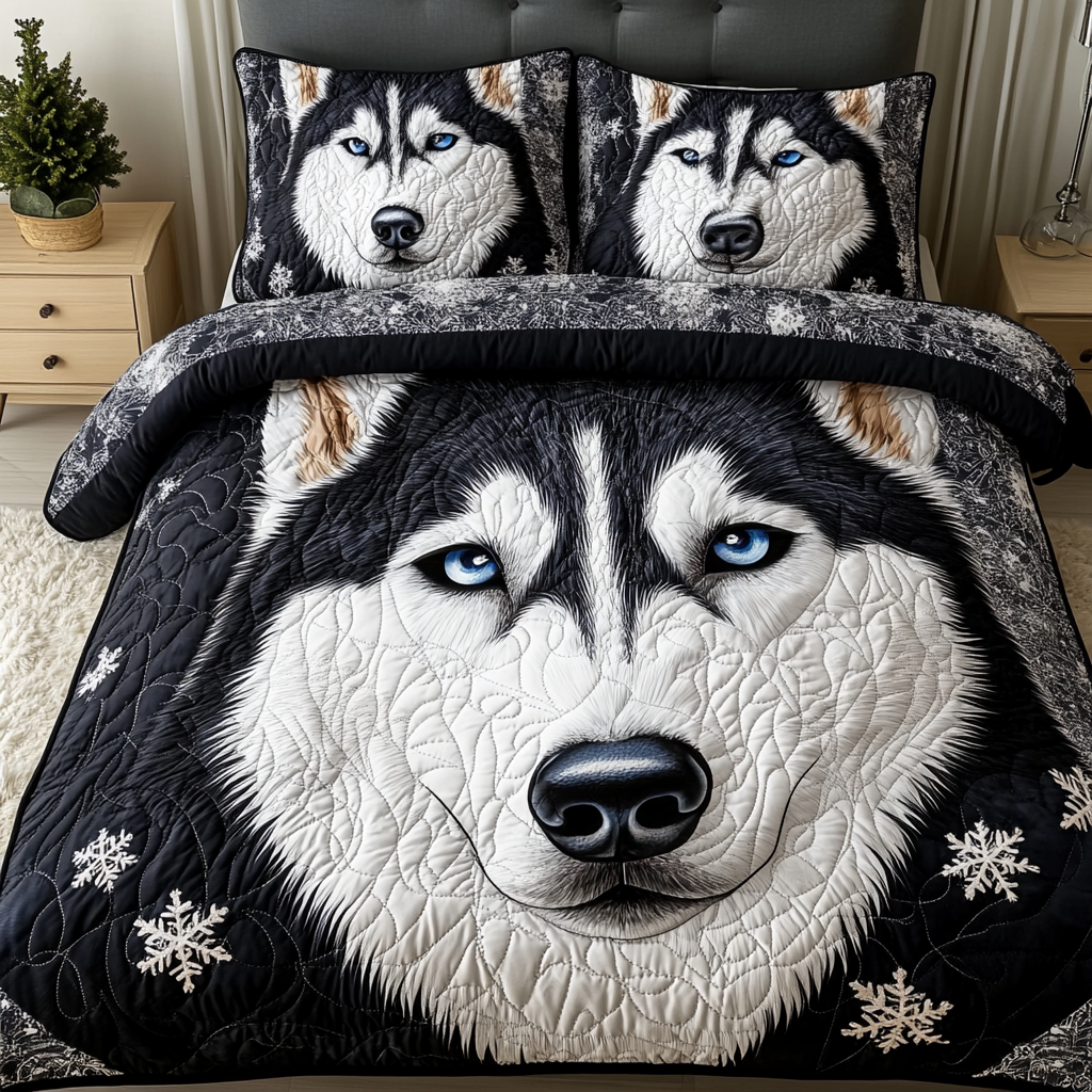 Polar Night 3-Piece Quilted Bedding Set NCU0PVL317