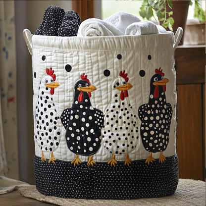 Polka Dot Peckers Quilted Laundry Basket NCU0PTT772