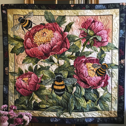 Pollinator's Floral Haven Quilted Blanket NCU0NT013