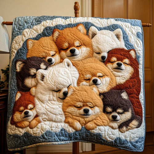 Pomeranian Bliss Quilted Blanket NCU0PT1912