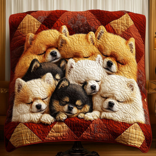 Pomeranian Cuddle Squad Quilted Blanket NCU0PT1913