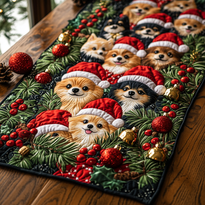 Pomeranian Joy Quilted Table Runner NCU0DDK1400