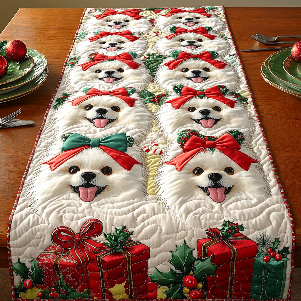 Pomeranian Joy Quilted Table Runner NCU0NTD550
