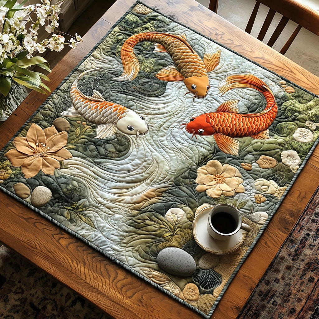 Pond Harmony Quilted Table Topper NCU0DV660