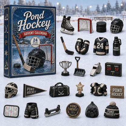 CHRISTMAS KICKOFF 40% OFF - Pond Hockey Advent Calendar 2026 - 24-Day Festive Countdown, Acrylic Charms Blind Box - Gift For Hockey Lovers AC0HA183