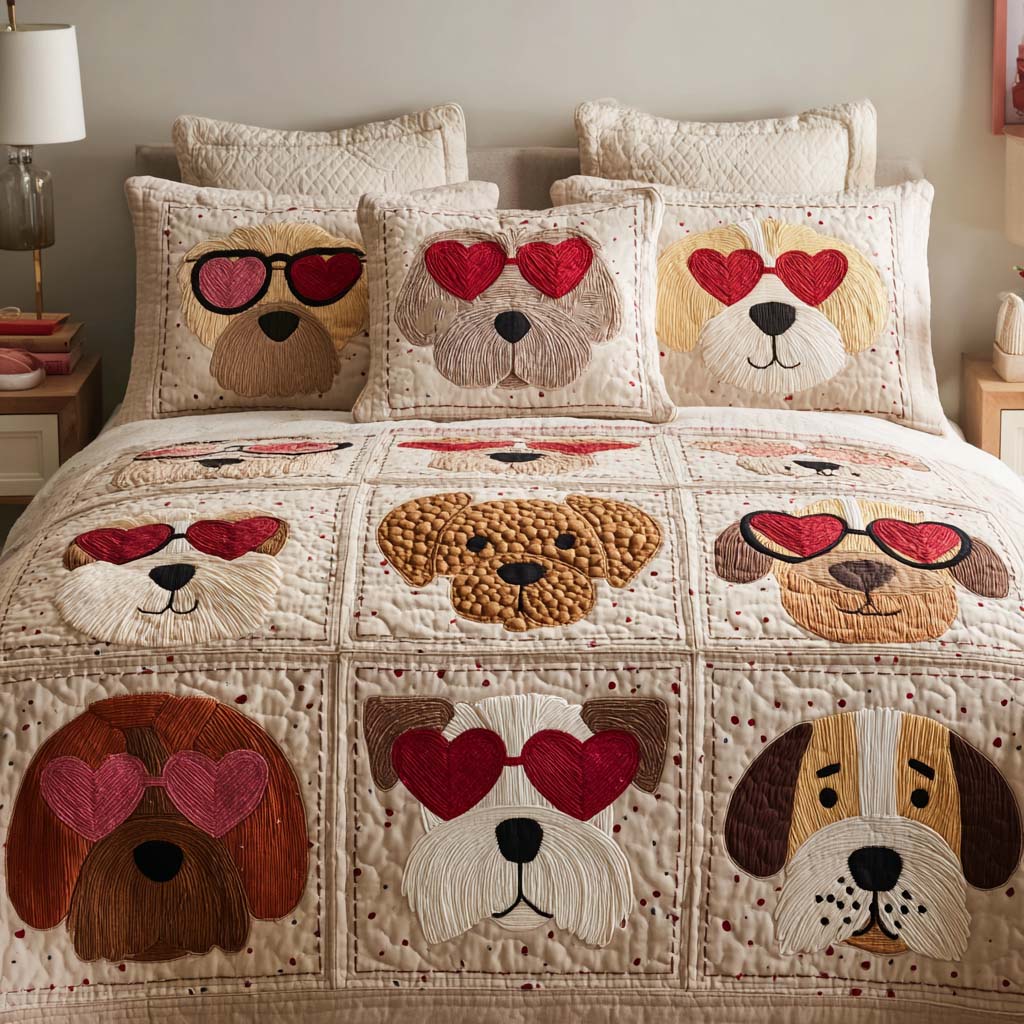 Pooch Serenity 3-Piece Quilted Bedding Set NCU0NNT2683