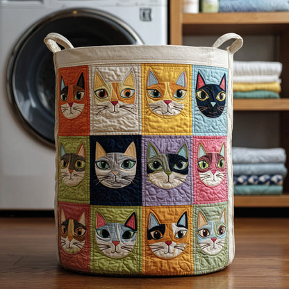 Pop-Art Kitty Quilted Laundry Basket NCU0LDH081