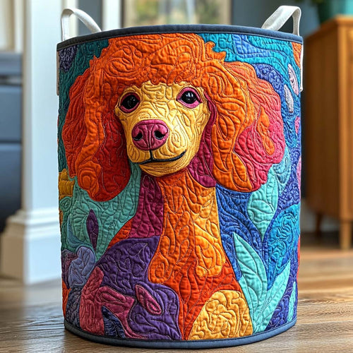 Pop Art Poodle Quilted Laundry Basket NCU0NXD659