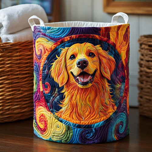 Pop Golden Retriever Quilted Laundry Basket NCU0NXD178